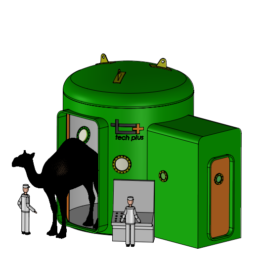 Large animal hyperbaric oxygen therapy chamber for horses camels and livestock