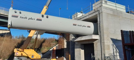 Tunnel boring machine hyperbaric chamber installation with industrial crane for underground construction